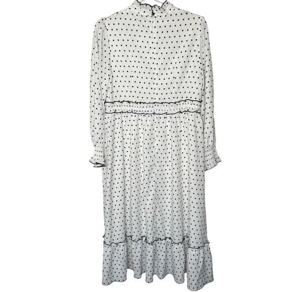 Simple Retro long sleeve women's polka dot dress size medium - Picture 2 of 3